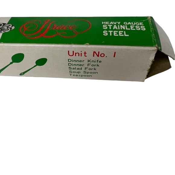 SILVERWARE Grace SYMPHONY Heavy Gauge Stainless Steel Flatware 5 PIECE Set - Picture 2 of 6